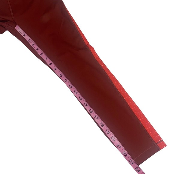 ATHLETA Ultimate Colorblock 7/8 Tight Legging Red Orange Perforated Size Small - Picture 7 of 10